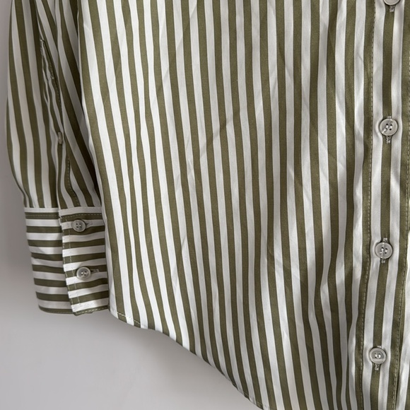 Zara Green Striped Blouse - Picture 7 of 9